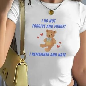 No Forgiveness Graphic T-Shirt - I Remember And Hate Bear